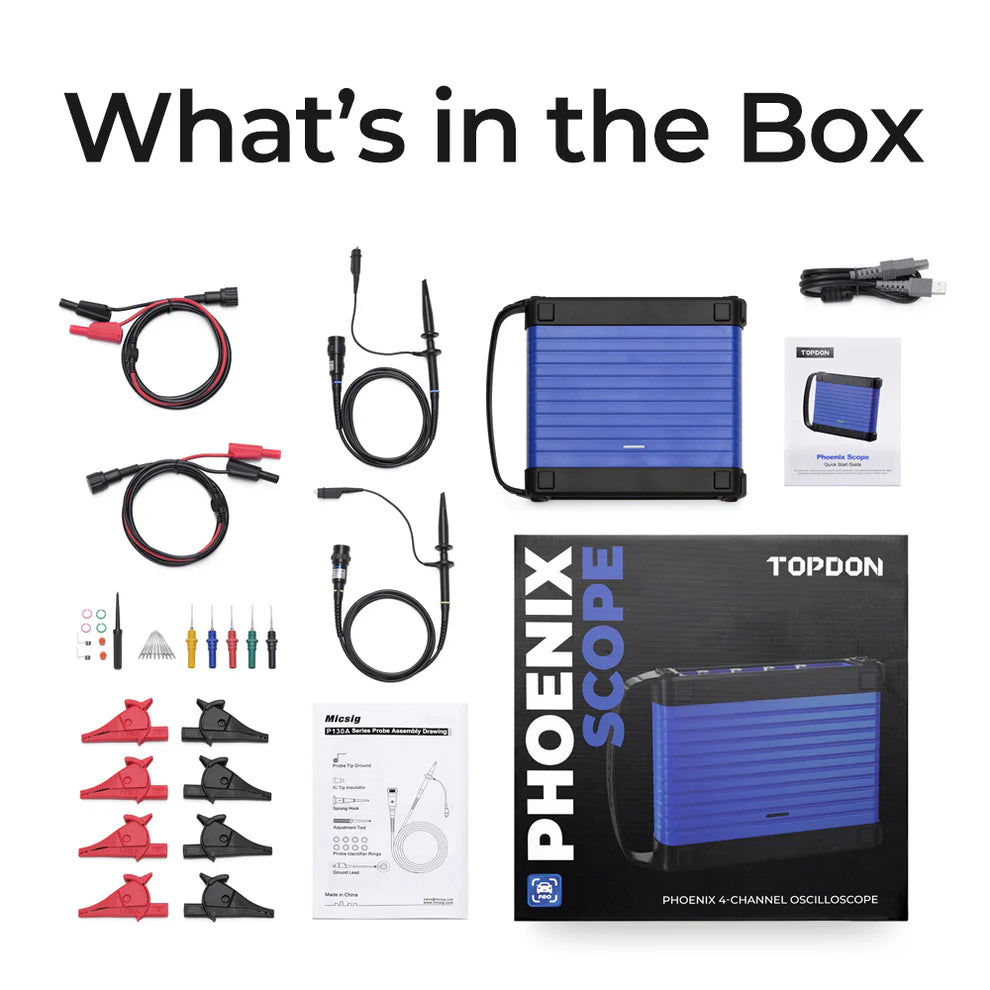 TOPDON Phoenix Scope 4-Channel Oscilloscope with Accessories
