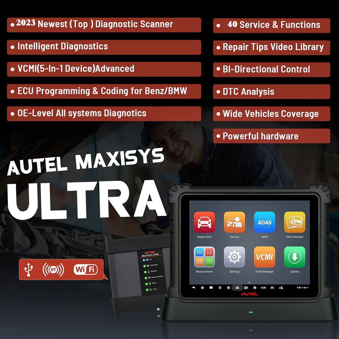 A visual representation highlighting the top features of the Autel Ultra diagnostic tool